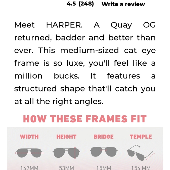 SOLD Quay Australia Harper sunglasses - Picture 2 of 6